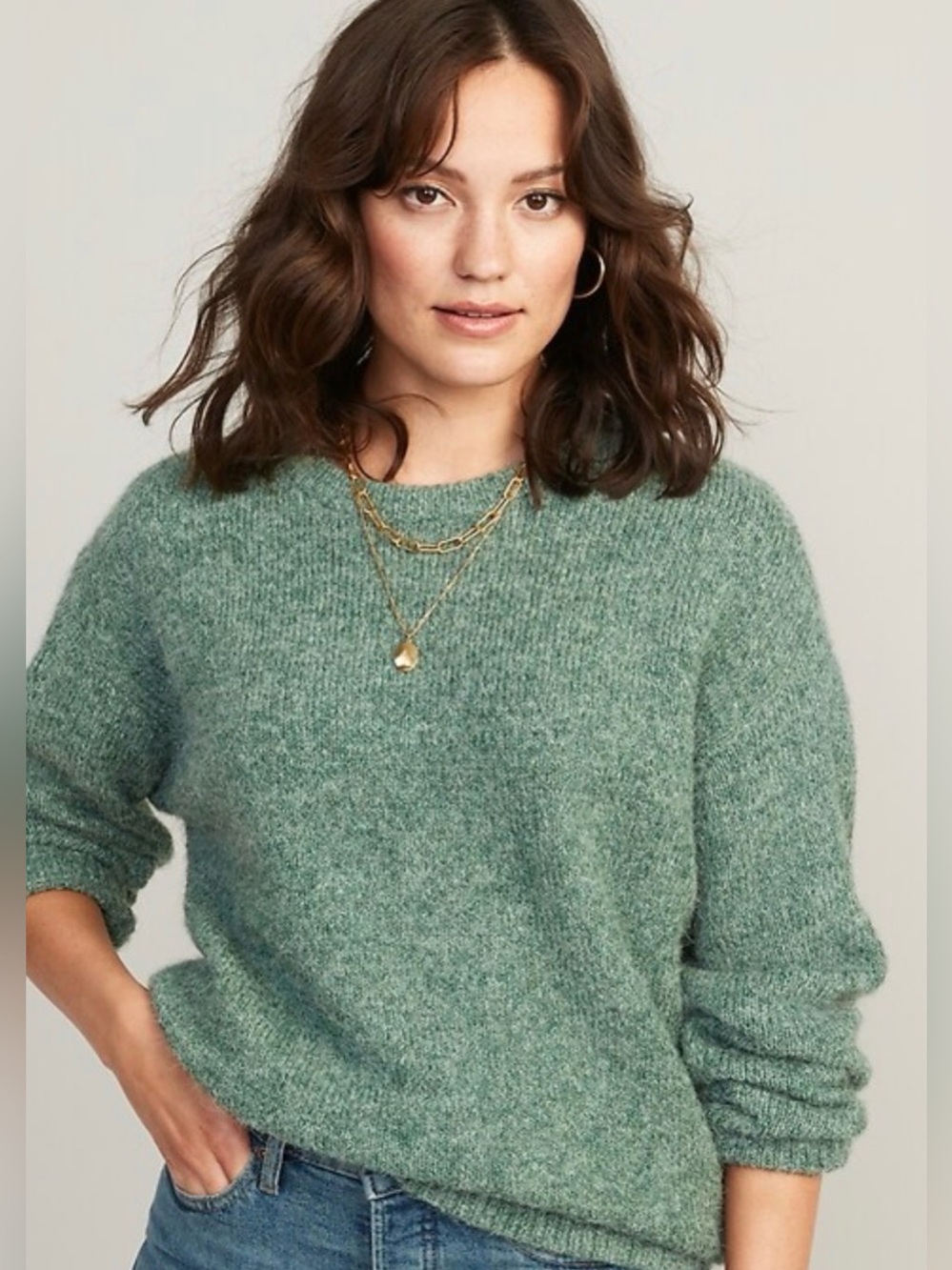 old navy cocoon tunic sweater in Ionian Sea